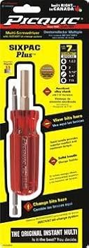 PICQUIC SIXPAC Plus 7 pc. Multi-Bit Screwdriver 6 in.12