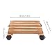 MOUTIK Plant Caddy Wooden Plant Stand 2 Pack Square Indoor Outdoor on Roller Patio/Flower Pot (11.8
