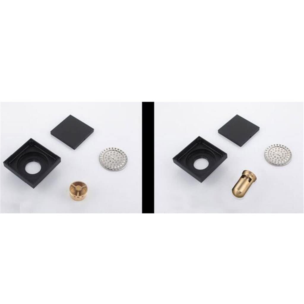 Italiano: Scarichi a Pavimento lineari in Ottone di Colore Nero Opaco da 2 Pezzi Coprivaso da Bagno Filtro da Bagno Scolapiatti(3-Pack)