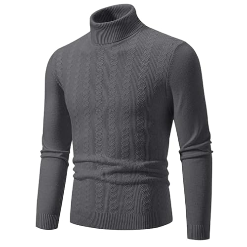Men Fall Winter Knitted Pullovers Casual Warm Knit Turtleneck Pullover Sweaters2