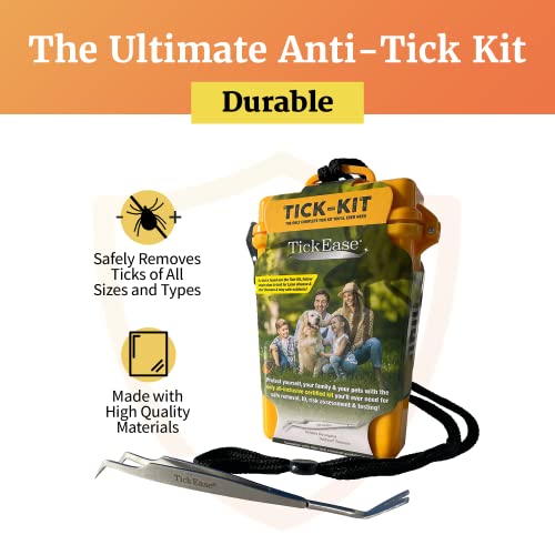 TickEase Tick Kit, Tick Removal Kit for Humans & Pets, First Aid Tick Removal Kit Tick Tweezers, Magnifier, Tick Testing… - Image 3