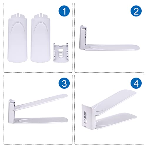 Uxcell Shoe Slots Organizer Pp Double Layer 3 Adjustable Heights Shoes Storage Rack For Closet Gray #TOP3