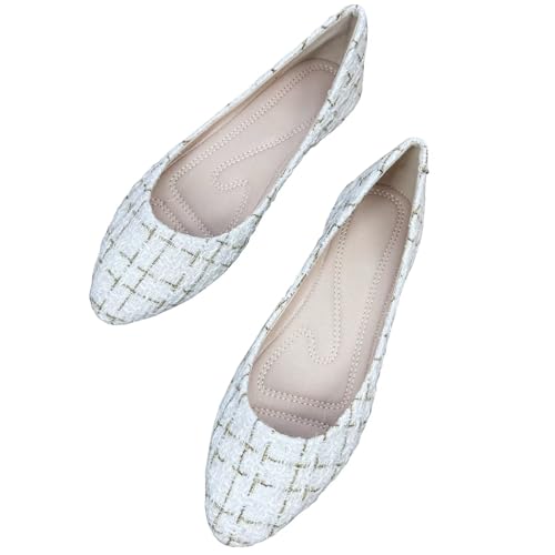 Image of Dear Time Women's Flats Pointed Toe Comfortable Dressy Multicolored Slip On Loafer Flats for Work