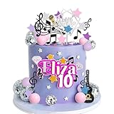 Pink and Purple Music Cake Topper for Girl PoP Music Concert Theme Birthday