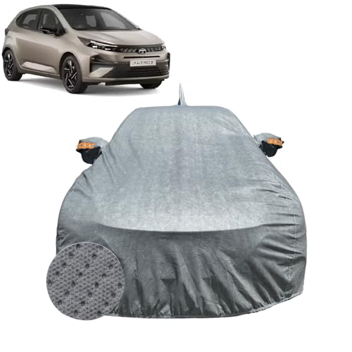 Image of Car Cover for Tata Altroz (2025-2026) | 100% Waterproof Cover with Antenna & Reflective Mirror Pockets | Dustproof, Scratchproof, Heatproof Altroz Car Cover |Soft Cotton Lining| Grey