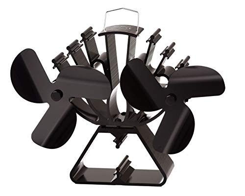 VODA Newly Designed Heat Powered Stove Fan with 2 Motors Larger Air Flow About 360CFM Eco Fan for Wood Burning Log Burner Fireplace Perfect for Large Rooms