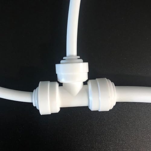 Image of 1 /4 inch Tee 3 Way Tube Quick Connect Push Fit Connector T-Shape 6 mm For RO Water Reverse Osmosis System (Pack of 10)