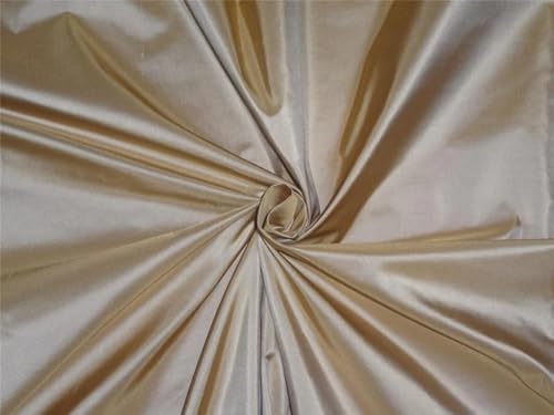 Tissu taffetas soie biscuit doré 137cm pour donner du volume aux robes