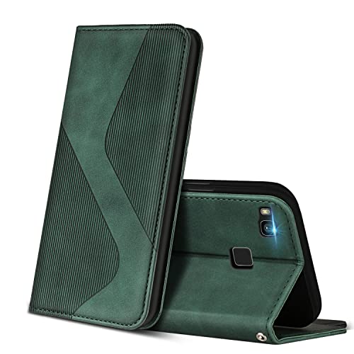 ZONNAVI Cover per Huawei P9 Lite, Flip Custodia Pelle PU con [Slot Cart] [Supporto Stand] [Magnetica], Cover a Libro Portafoglio per Huawei P9 Lite (Verde)