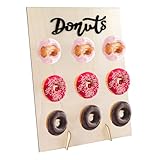 alwaiiz Donut Ständer 40 x 30cm, 9 LöCher Holz Donut Wand, Donuts Ständer für Geburtstage Partys Konditoreie und Hochzeiten