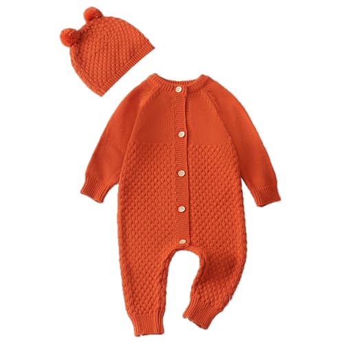 Newborn Baby Boy Long Sleeve Knitted Romper Warm Bodysuit Knitted Winter Clothes 0-24 Months2