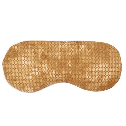 Coussin pour les yeux, masque rafraîchissant et coussin rafraîchissant pour les yeux, alternative naturelle au masque en gel avec graines de lin (batik or)