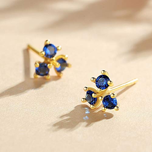 Boucles d'oreilles légères antiallergiques plaquées or bleu 18k