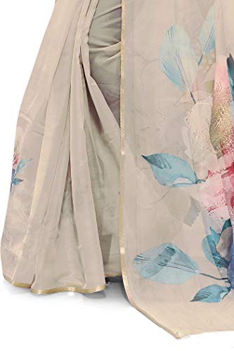 Image of MIRCHI FASHION Women Saree Organza Printed | Traditional Semi-Transparent Festive Sari with Unstitched Blouse Piece