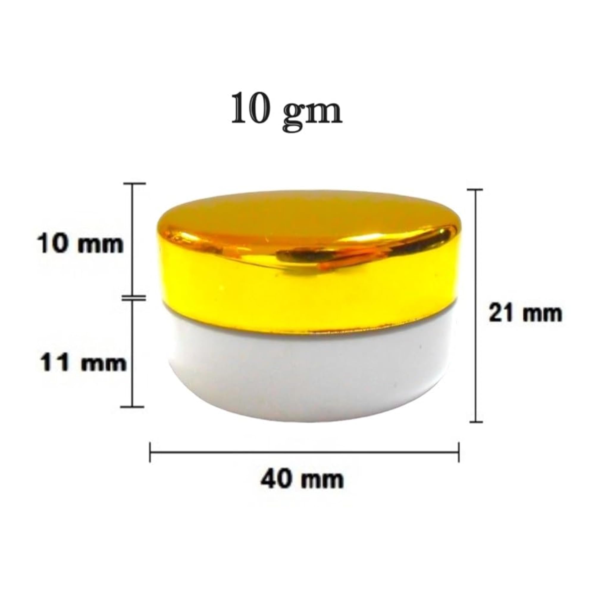 10 gm Round P.S. Milky White Container with Cap