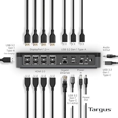 Targus USB-C Universal Quad 4K (QV4K) Docking Station with 100W Power Delivery, Black (DOCK570USZ)
