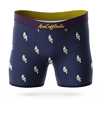 AUSCUFFLINKS Unterwäsche für Ihn, mittlere Passform, Boxershorts, Geschenk für Sie, Unterhosen, witziges Geschenk für Teenager, Katze, Medium
