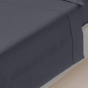 Mattress-Homes Twin Flat Sheet Only 100% Egyptian Cotton Top Sheet 1 Piece Cool & Breathable Luxury Hotel Quality Twin Size Flat Sheet Only, Dark Grey