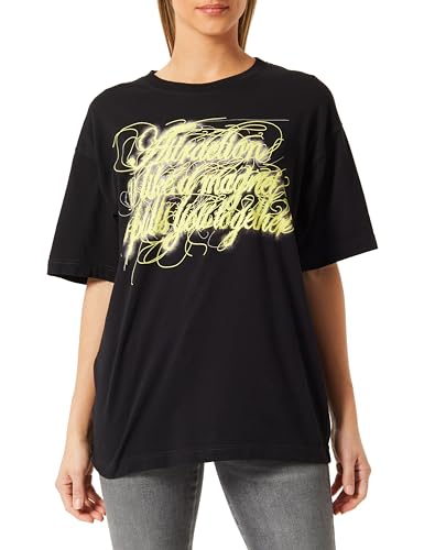 T-shirt Diesel femme en coton premium noir à col rond classique