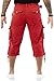 X RAY Men's Belted Long Cargo Shorts for Men, Below Knee Length Mens Cargo Shorts, 3/4 Pants (Big and Tall Shorts for Men), Jester Red, 38