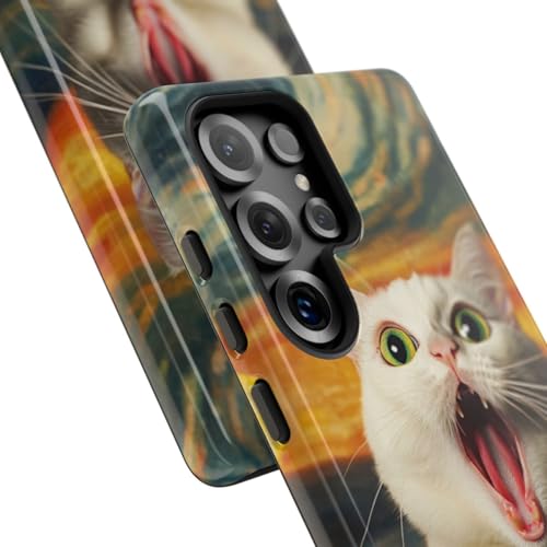 Coque chat blanc aux yeux verts pour Samsung S25 Ultra rigide et brillante qui sublime l'appareil - 2