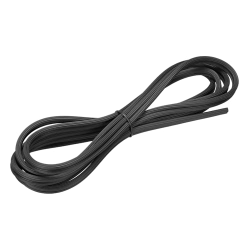 uxcell Screen Spline, 5M/16.4Ft Rubber Sealing Strip Window Screen Retainer, 5mm OD Black, 2 in 1 Combine Type