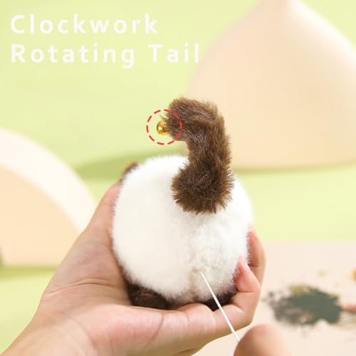 Porte-clés avec queue rotative peluche anti-perte cloche