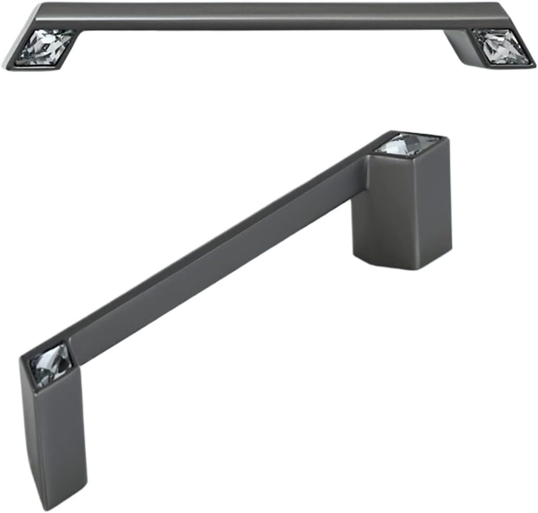 HUIMIMA Crystal Drawer Handles,Crystal Cupboard Knobs,Black