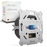 SSC-LUXon LUXARA Universeller LED Drehdimmer Unterputz Dimmschalter Lichtschalter für dimmbare LED Lampen 3-150W 230V - Unterputzdosen Dimmer inklusive Adapter