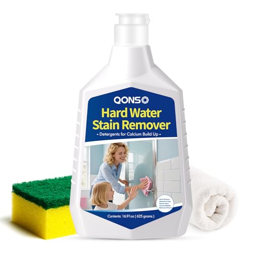 QONS Hard Water Stain Remover, Shower Glass Door Cleaner Cream For Hard Water Stain,Bathroom...