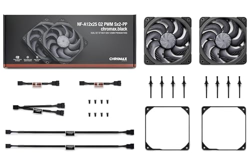 Noctua NF-A12x25 G2 PWM Sx2-PP chromax.black, Ventilateurs Premium 2x120mm – vue 4
