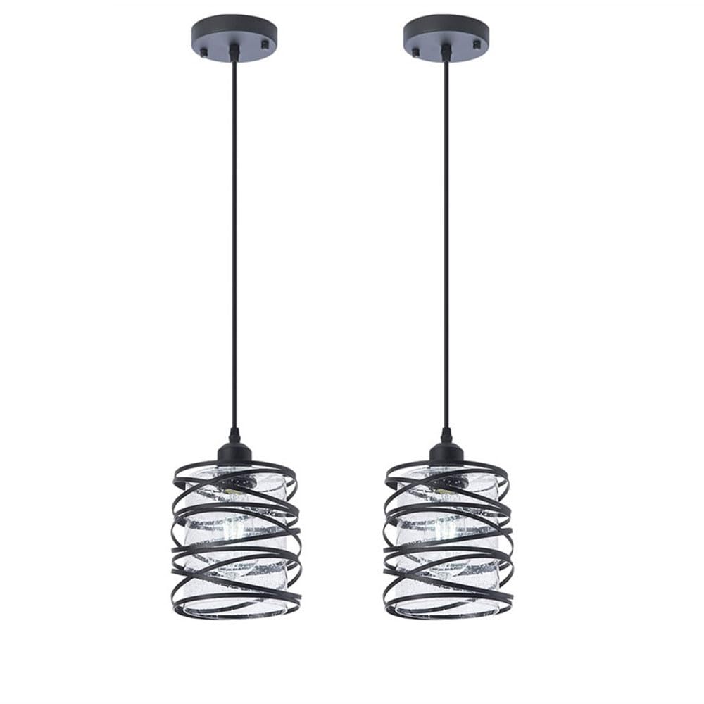 Lampe de plafond suspendue en bande de verre soufflé design nordique