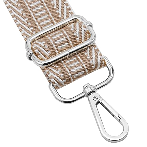 Image of Silvery Buckles Wide Shoulder Strap Adjustable Replacement Belt Crossbody Canvas Bag Handbag