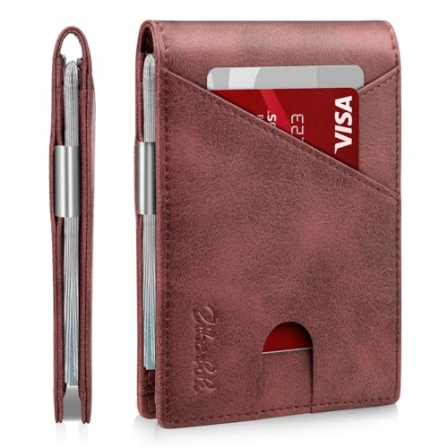 Image of Zitahli Slim Wallet for Men,RFID Blocking Leather Bifold with Money Clip | Minimalist Front Pocket Design, Holds 12 Cards, RFID Protection, Gifts for Men on Birthdays, Father's Day, and Christmas
