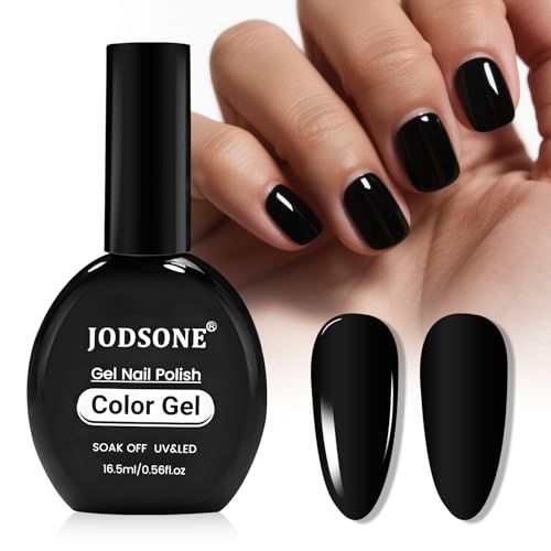 JODSONE 16,5 ml de gran volumen negro esmalte de gel del mismo color botella sin trapear brillante duradero arte de uñas DIY