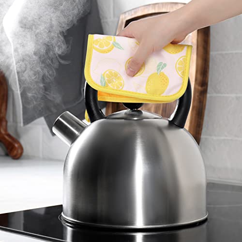 8 Pieces Pot Holders For Kitchen Heat Resistant Designer Pot Holders Hot Pads Pot Holders Lemon Flowers Pot Holders With Pockets And Loops Sunflower Pot Holders Oven Mitts For Baking Restaurant #TOP6