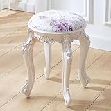 HJYXXSR Taburete de tocador Vintage, Dormitorio Purple Leather Silver Trim