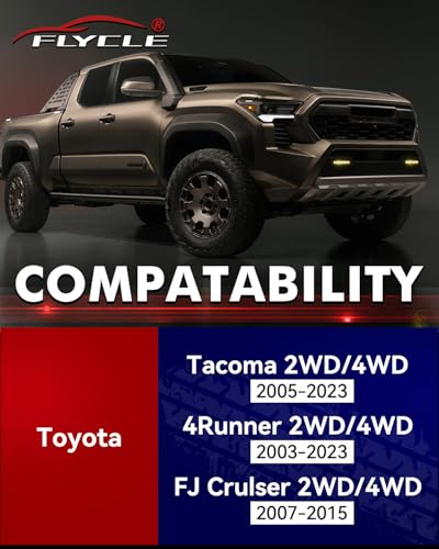 FLYCLE 2.5 inch Leveling Kits for 2005-2023 Tacoma, 2003-2023 4Runner, 2007-2015 FJ Curiser, Front Strut Spacers 2.5'' Lift Kit Compatible with Tacoma 4Runner FJ Curiser