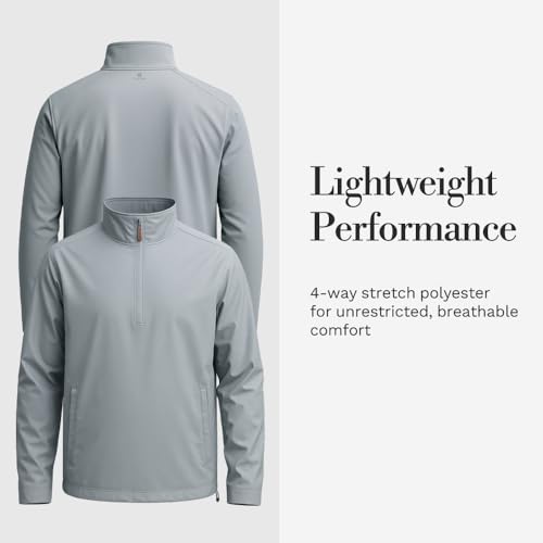 Image of Cole Haan Windward Zip Jacket for Men - Breathable, Wind- and Water-Resistant with 4-Way Stretch and Leather Zipper Pull