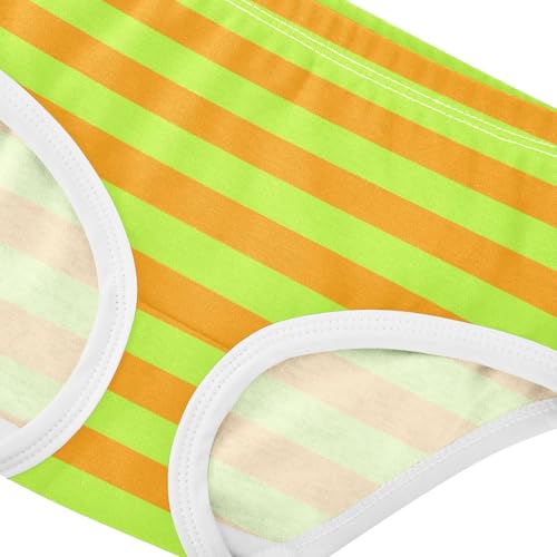 Orange Grass Green Stripe Toddler Girls's Underwear 2T4