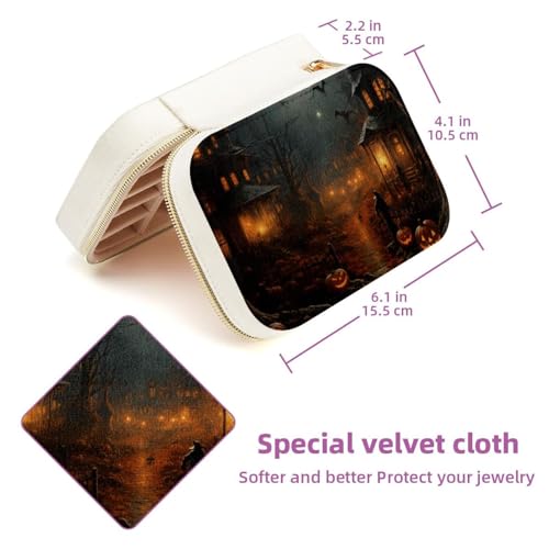 Boîte à bijoux de voyage velours avec compartiments amovibles bagues - 6