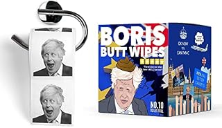 Boris Johnson Toilet Paper - Funny Printed Loo Roll in Novelty Gift Box - Brexit Special Boris Butt Wipes