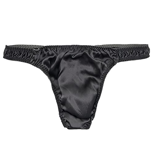 Mens Silk Satin Thong Cozy Shiny Satin T-back Briefs3