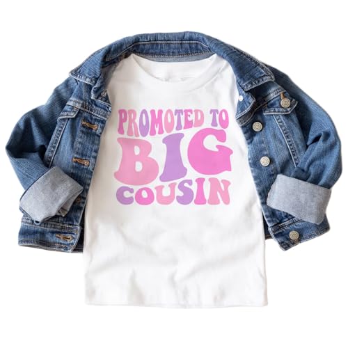 Girls Promoted To Big Cousin Toddler Shirt - New Cousin Announcement Gift For Niece Kids T-Shirt - Cute Natural Toddler Youth Graphic Tee