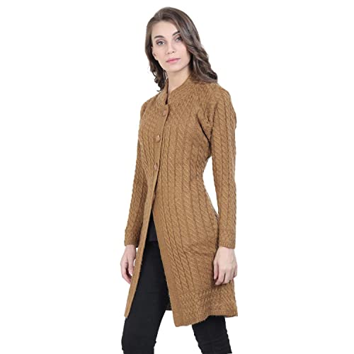 Image of HAUTEMODA Women's Wool Banded Collar Cardigan