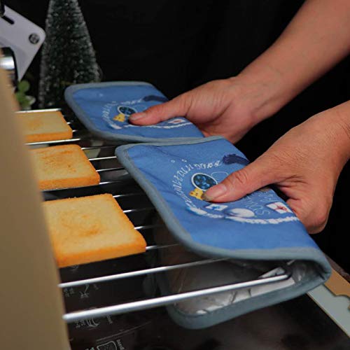 Win Change Heat Resistant Potholders Hot Pads-6 Kitchen Pot Holders Set With 2 Pan Hot Handle Holders Trivet For Cooking And Baking,With Recycled (Christmas Snow Blue, 8) #TOP5