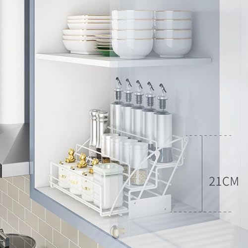 Extendable Pull-Down Shelving System for Kitchen & Bathroom - Space-Saving Organizer for Cabinets, Adjustable Storage Solution, Easy Installation, Maximize Space Efficiency