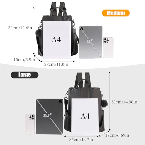 Image of PINCNEL Women Backpack Purse Waterproof Nylon Anti-theft Rucksack Lightweight Shoulder Bag