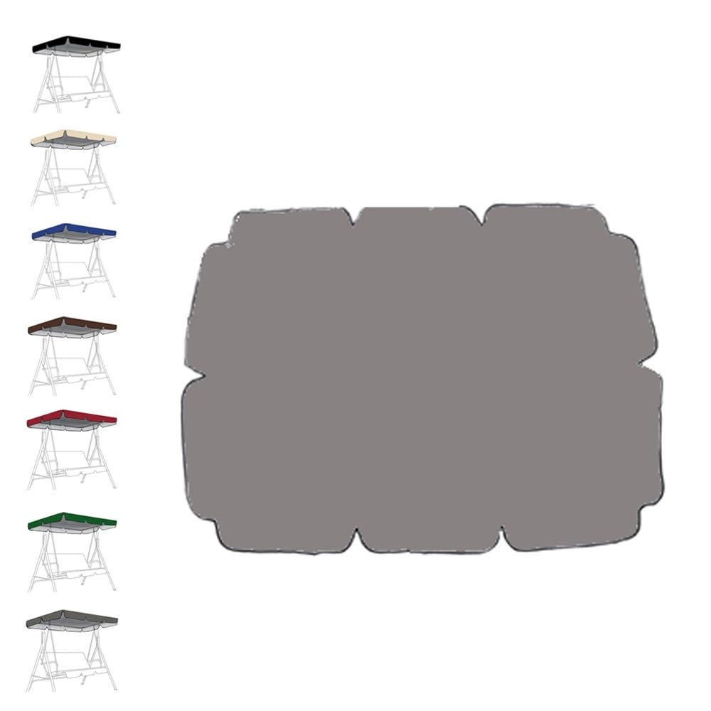 Copertura di ricambio impermeabile per dondolo da esterni, adatta a 167,6 x 114,3 cm, 190,5 x 132,1 cm, 195,6 x 124,5 cm, parasole per cortile e giardino (grigio, 142 x 120 cm)