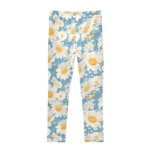 Polka Dots and Tender Chamomile Flowers Kids Girl's Basic Leggings Fashion High Waisted Dance Pants Sports2